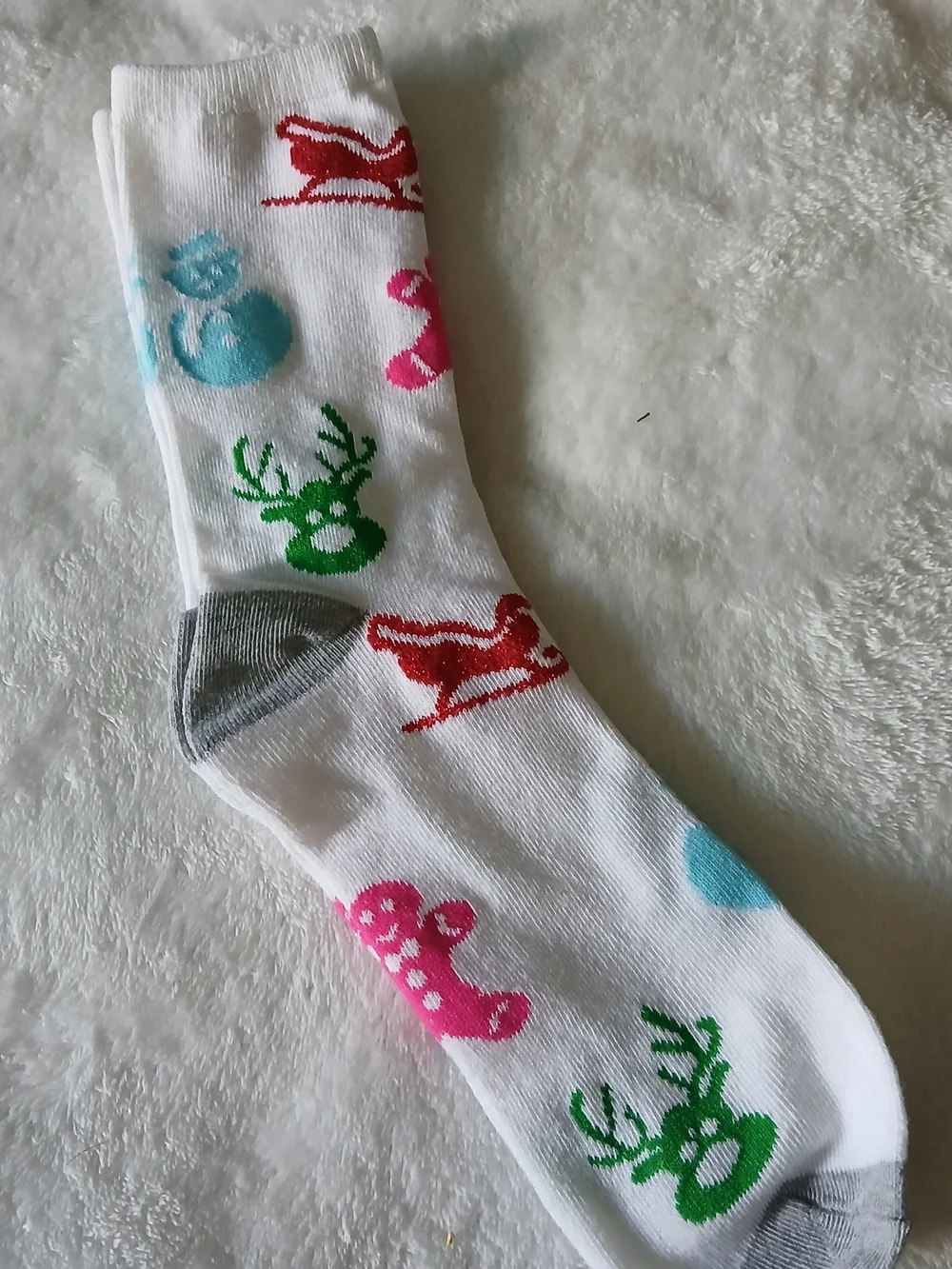 💚 Reindeer & Snowman Womens Crew Socks - NWOT